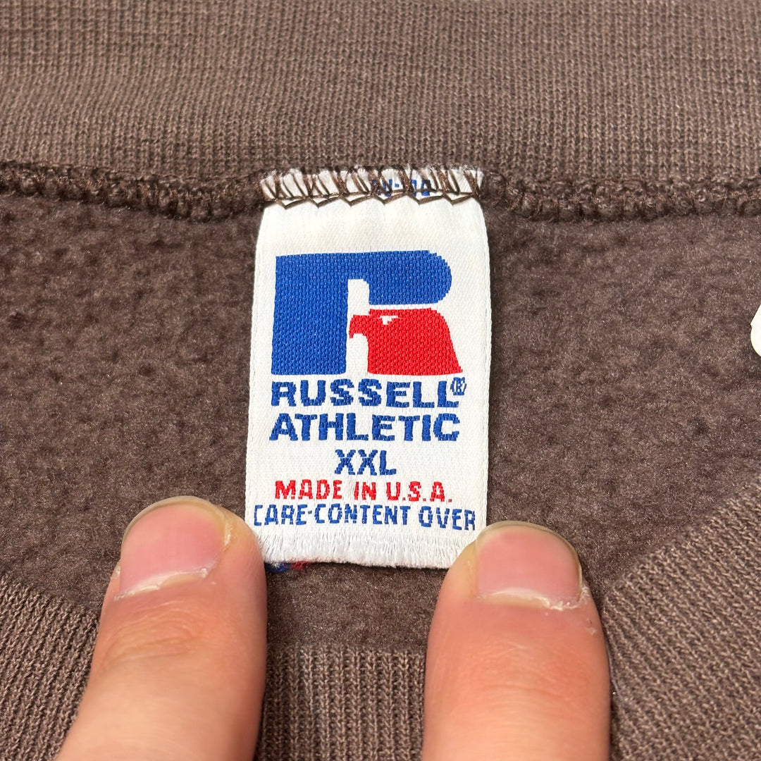 古着 USA製80's〜 RUSSELL ATHLETIC/ ラッセルアスレチック/ ブランククルーネックスウェット/ 無地/ 前Vガゼット/ サイズXXL