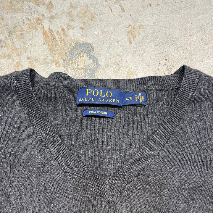 #3703古着/ラルフローレン/POLObyRalphLauren/コットンニット/Cottonknit/Ｖネック/サイズL