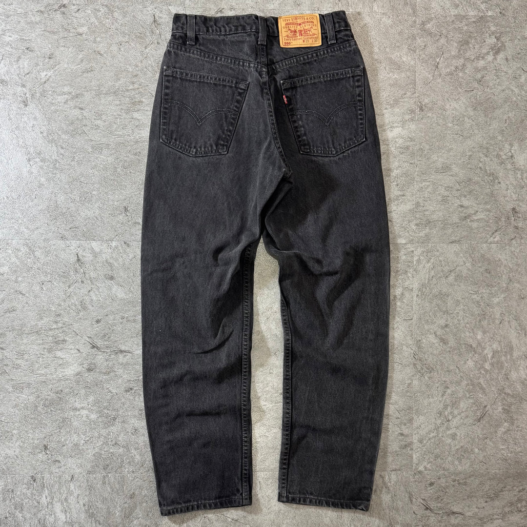 古着 Levi's 00s リーバイス ブラックデニムパンツ 550 実寸サイズ29×29