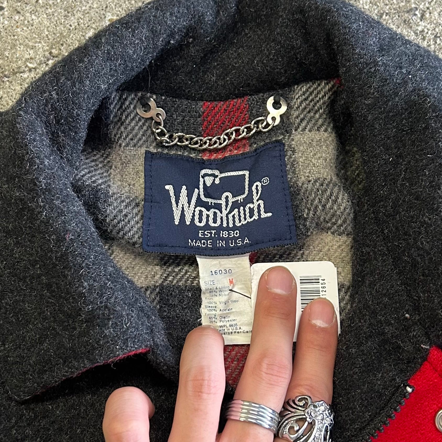WOOLRICH ウールリッチ ウールジャケット ブラック USA製 古着 古着 USA製 80's WOOLRICH/ウールリッチ/ 裏地ネル / ウールジャケット