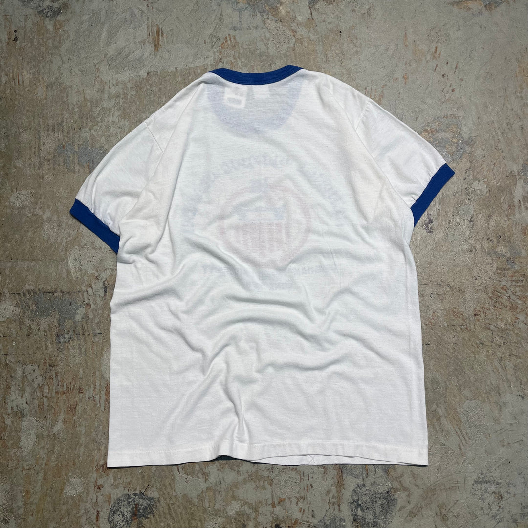 #4785 古着 USA製79's 紙タグ  オリンピックアカデミー/ヴィンテージ リンガー Tシャツ/サイズM相当