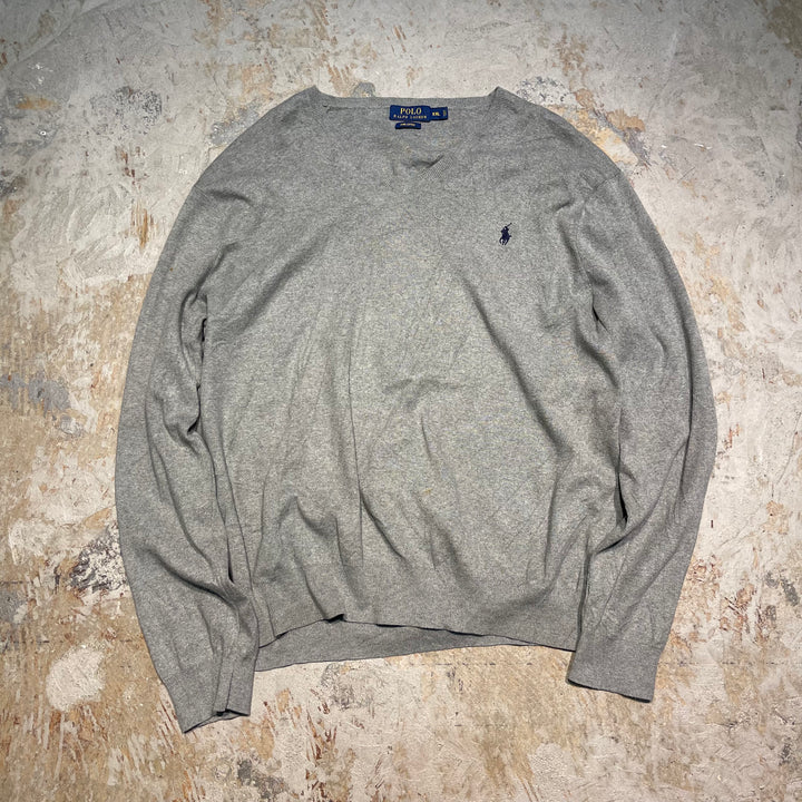 #3687古着/ラルフローレン/POLObyRalphLauren/コットンニット/Cottonknit/Ｖネック/サイズXXL