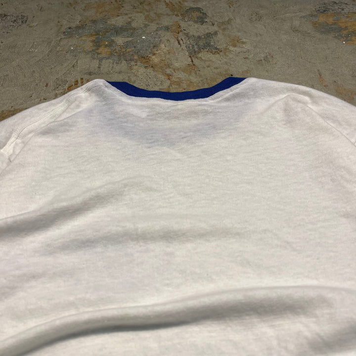 #4786 古着 USA製80's~ 紙タグ/ヴィンテージ プリントリンガーTシャツ/サイズM L相当