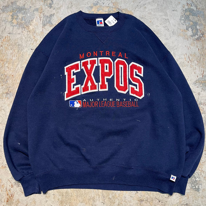 古着 90's〜 RUSSELL ATHLETIC/ ラッセルアスレチック/ ブランククルーネックスウェット/ 前Vガゼット/ サイズXL