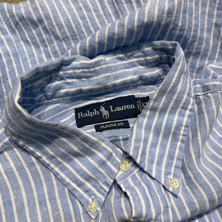 #4329 Ralph Lauren/ラルフローレン L/S B.D Shirts/ボタンダウンシャツ/CLASSIC FIT/ストライプ柄/サイズXL