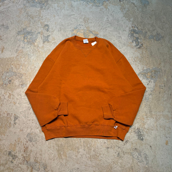 古着 RUSSELL ATHLETIC/ ラッセルアスレチック/ ブランククルーネックスウェット/ 無地/ 前Vガゼット/ サイズL