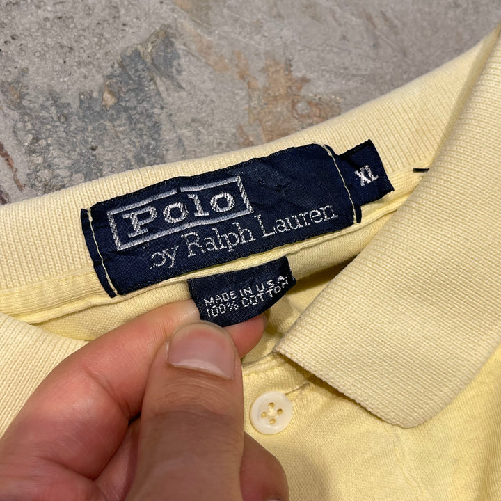 #4345 古着 90's~ polo ralph lauren/ポロラルフローレン/ s/s polo shirt/半袖ポロシャツ/USA製/サイズXL