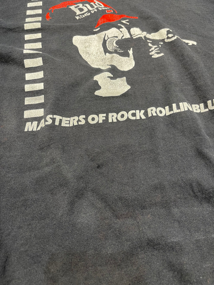 #MA155 古着 USA製 ~90's / THE JUKE JOINTS/ジューク･ジョンツ / masters of rock rollin blues / Budweiser/バドワイザー / BUD KING OF BEERS/ ヴィンテージ シングルステッチ プリントTシャツ/サイズXL相当