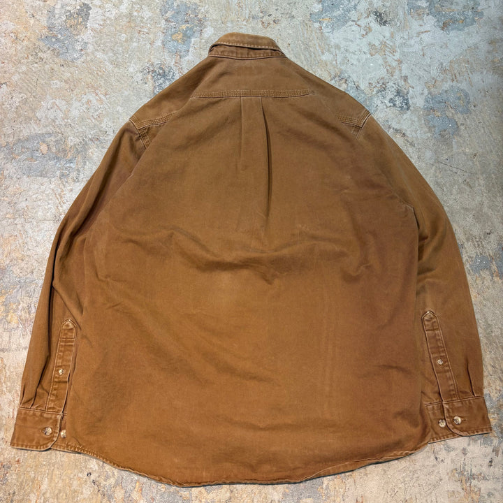 古着 carhartt/カーハート/ ボタンダウン長袖シャツ/ 無地/ サイズL