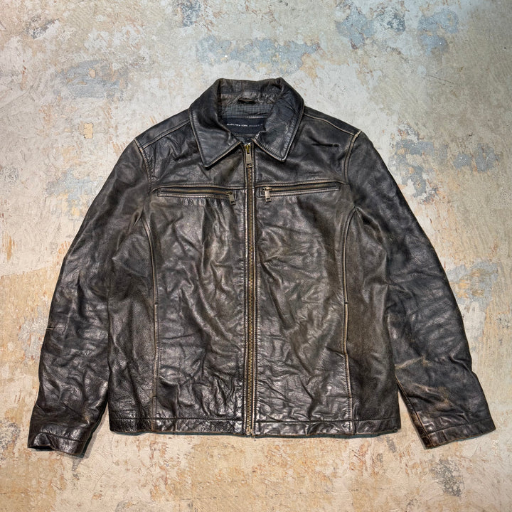 古着 MARC NEW YORK/マークニューヨーク/ ジップアップレザージャケット/ サイズL