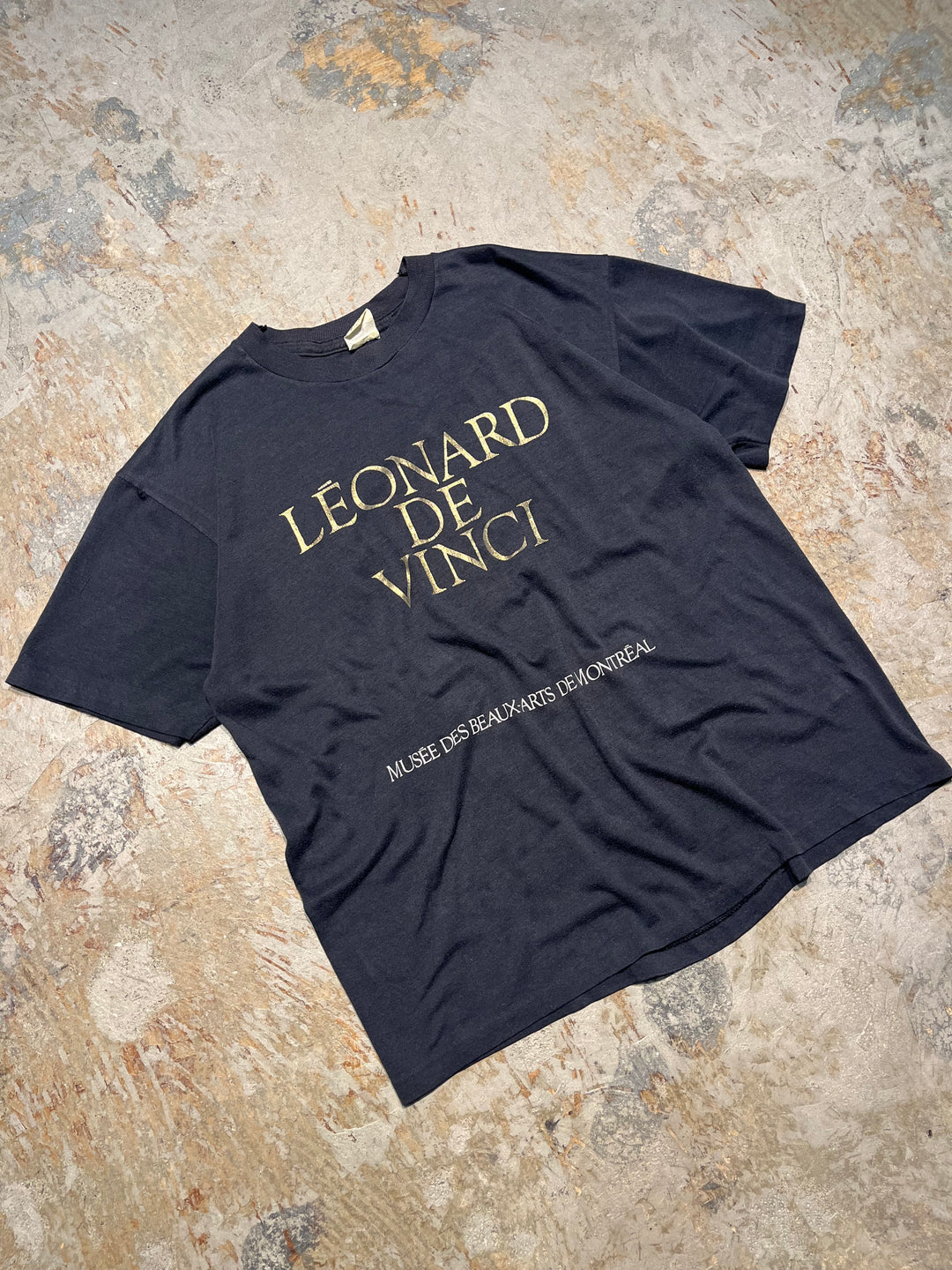 #MA131 古着 レオナルド・ダ・ヴィンチ/モントリオール美術館/ヴィンテージ シングルステッチ Tシャツ/サイズM