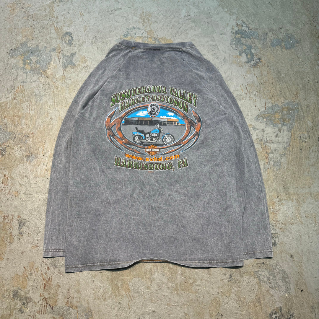 古着 USA製 Harley-Davidson/ハーレーダビッドソン/ プリントロングスリーブTシャツ/ サイズM