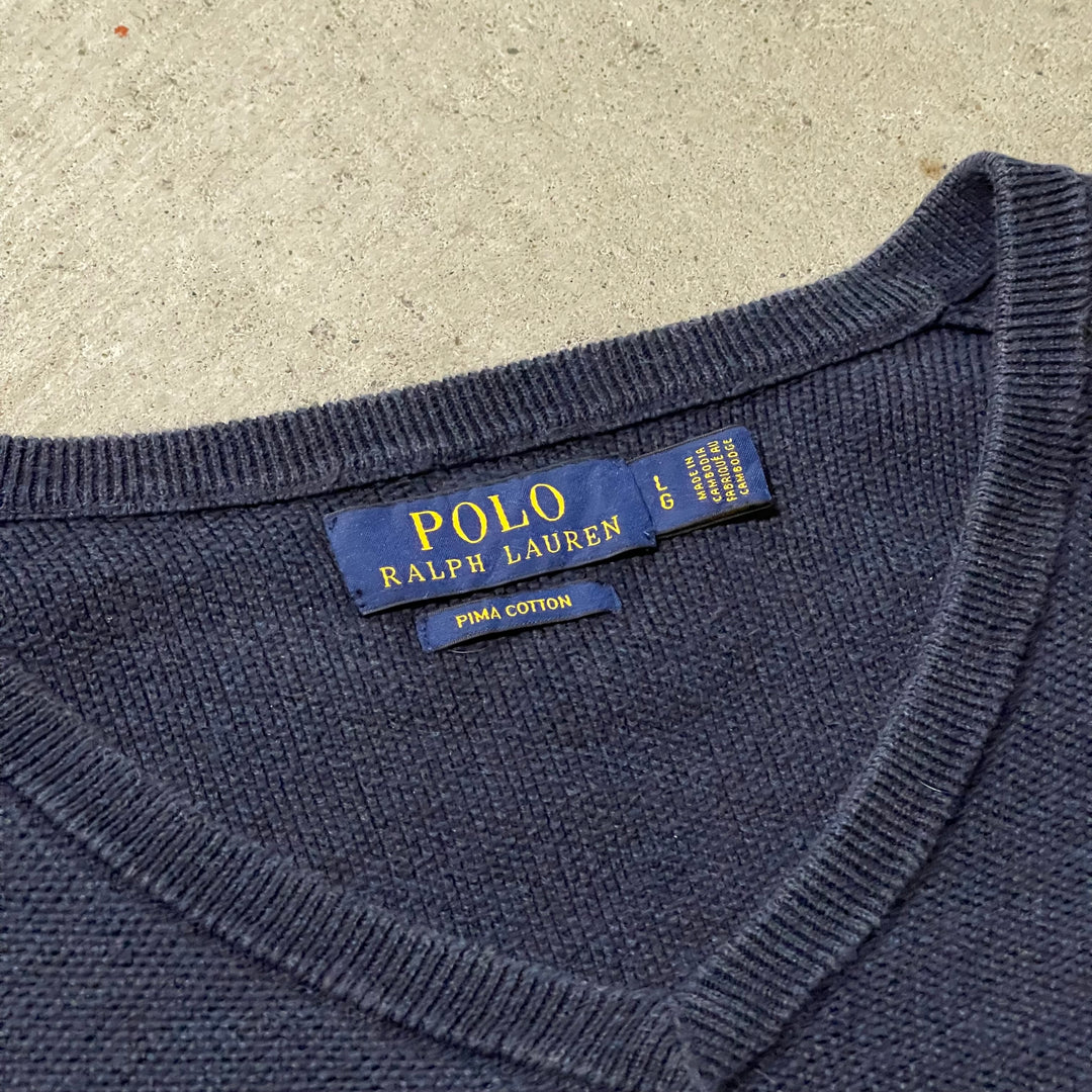 #3704古着 POLO by Ralph Lauren/ラルフローレン /PIMA Cotton knit V Neck Sweatrer/ピマコットンニット Ｖネックセーター/サイズL