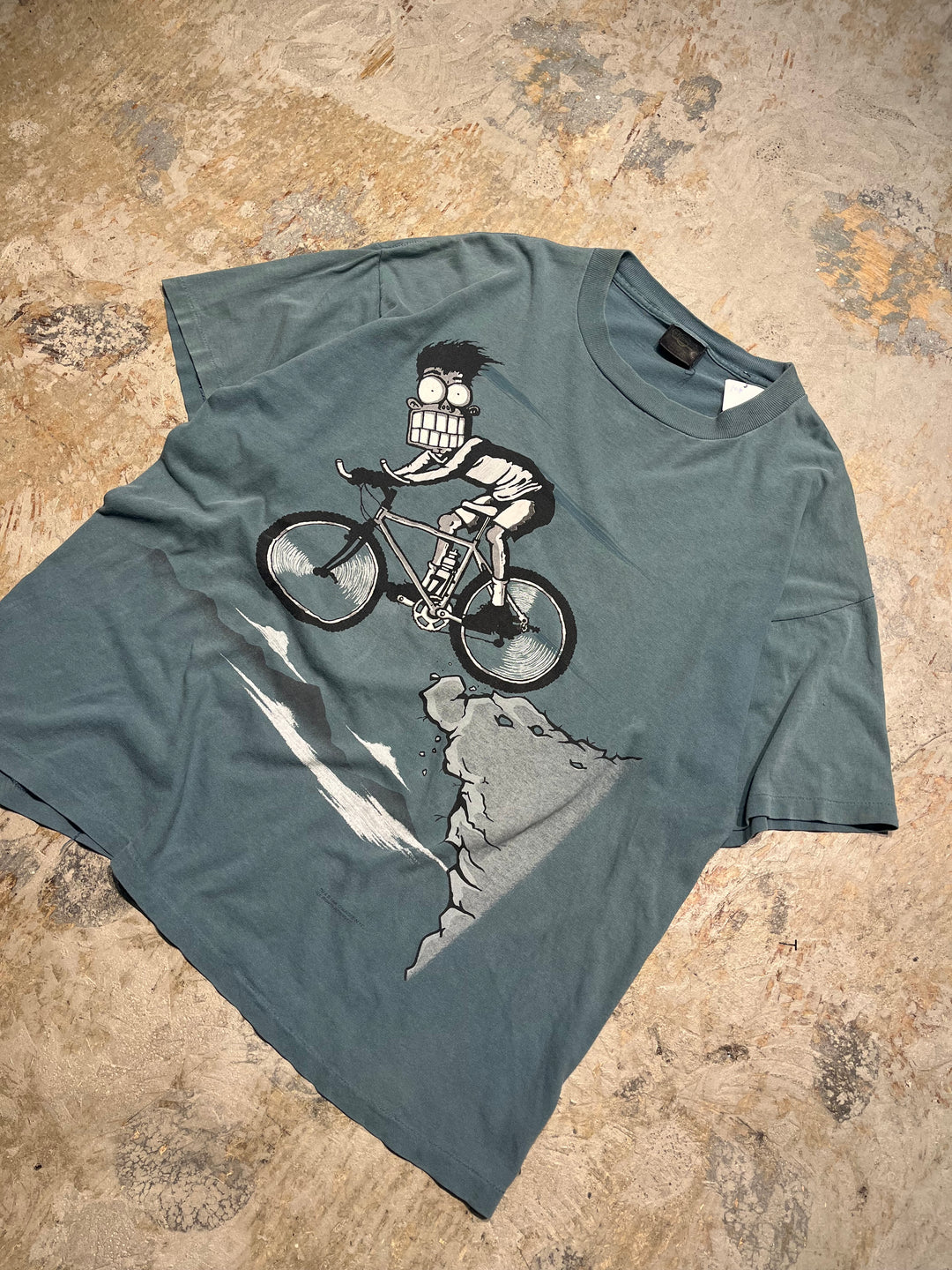 #MA113 古着 USA製 95's SCARED STIFF mountain biking/怖いマウンテンバイク/ヴィンテージ シングルステッチ Tシャツ/サイズXL