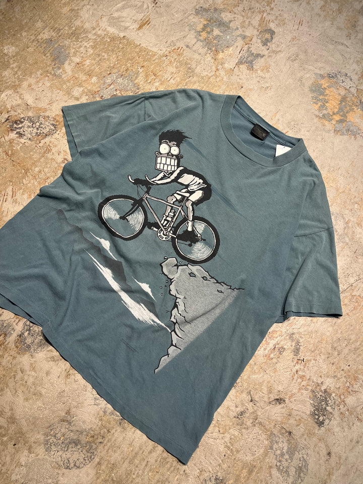 #MA113 古着 USA製 95's SCARED STIFF mountain biking/怖いマウンテンバイク/ヴィンテージ シングルステッチ Tシャツ/サイズXL