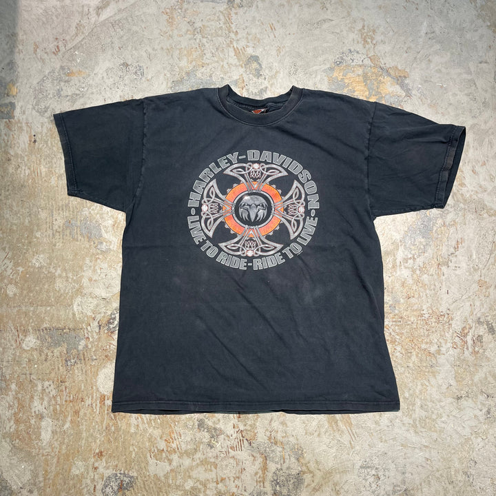古着 USA製 Harley-Davidson/ハーレー ダビッドソン / フランス ビアレッツ ストア/ プリントTシャツ / サイズXL