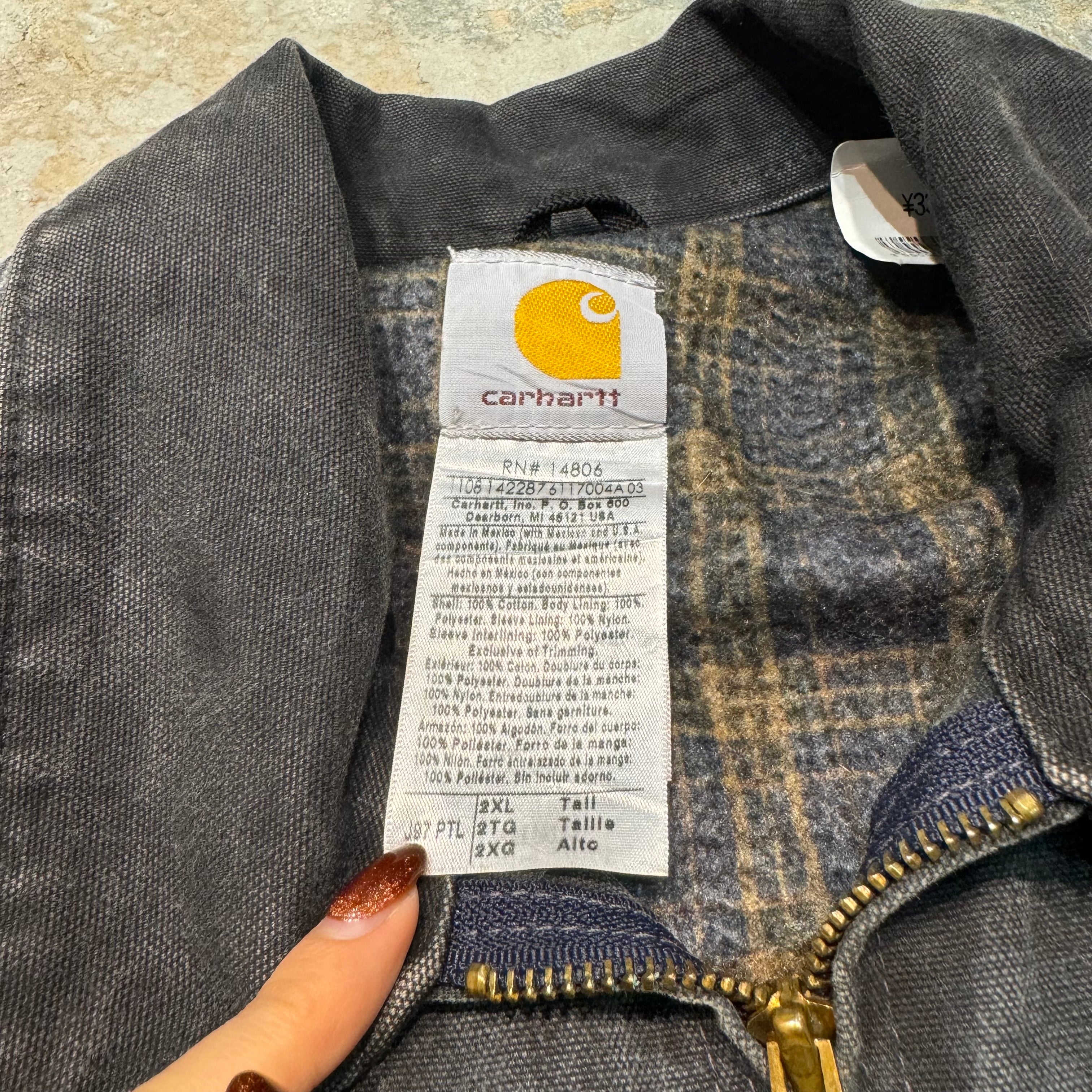 古着 carhartt/ カーハート/デトロイトジャケット/ ダック地/ 裏地