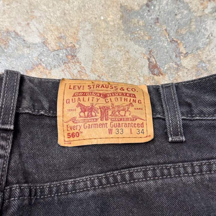 古着 Levi's/ リーバイス/ ブラックデニムパンツ/ 560/ 実寸サイズ32×33