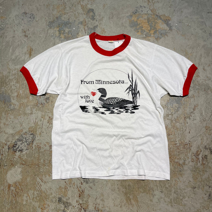 #4489 古着 80's screen star/スクリーン スター/short sleeve Ringer t-shirt Tee/半袖リンガーTシャツ/サイズL