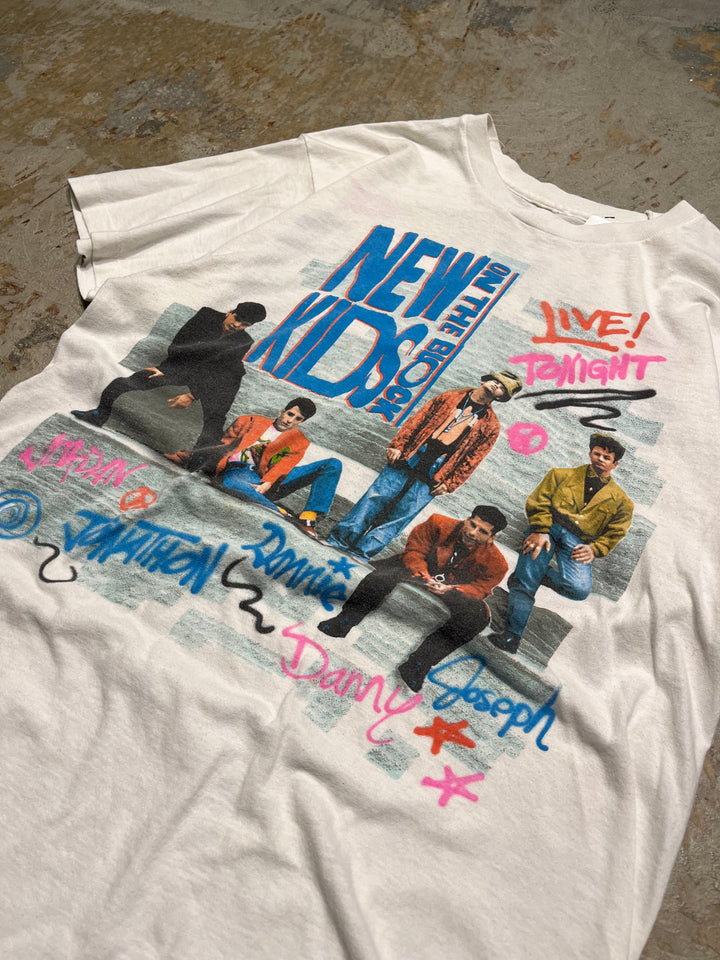 #MA130 古着 90's NEWKIDS ON THE BLOCK/ニューキッズオンザブロック/バンド/ヴィンテーシングルステッチ Tシャツ/サイズL