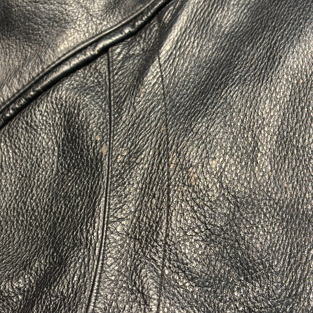 古着 WILSONS LEATHER/ ウィルソンズレザー/ 本革ジップアップレザージャケット/ 牛革/ 裏地ファー/ サイズL