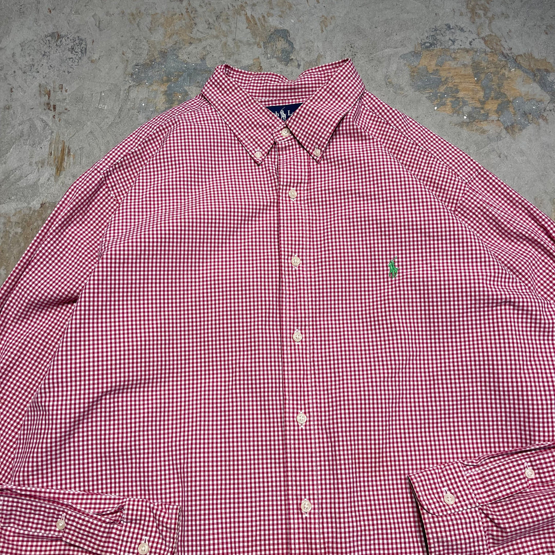 #4333 Ralph Lauren/ラルフローレン L/S B.D Shirts/ボタンダウンシャツ/CLASSIC FIT/ギンガムチェック/サイズ18/XXL
