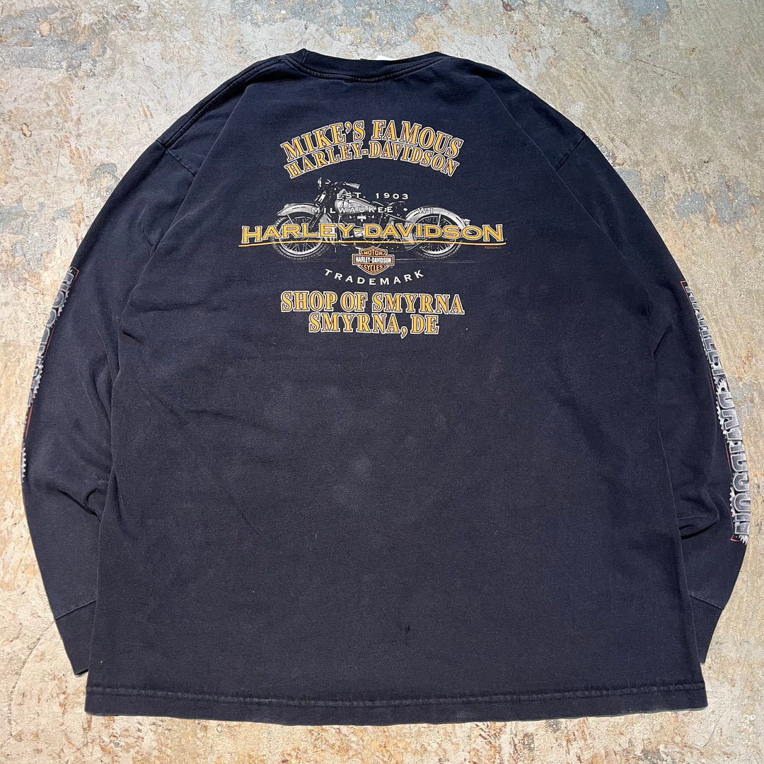 古着 USA製 Harley-Davidson/ハーレーダビッドソン/ プリントロングTシャツ/ サイズ2XL