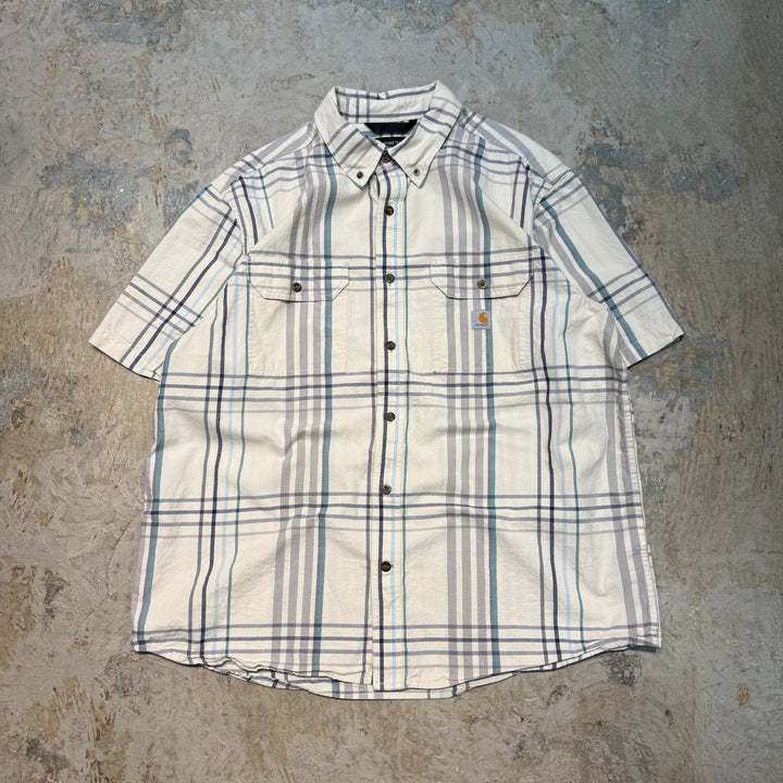 古着 carhartt/ カーハート/ ボタンダウン半袖シャツ/ チェック柄/ サイズXL