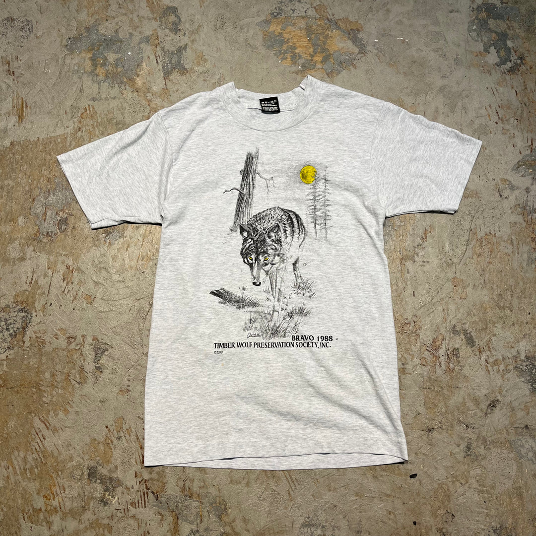 古着 88's フルーツオブザルーム/ティンバーウルフ保護協会/ヴィンテージ シングルステッチ プリントTシャツ/サイズM相当