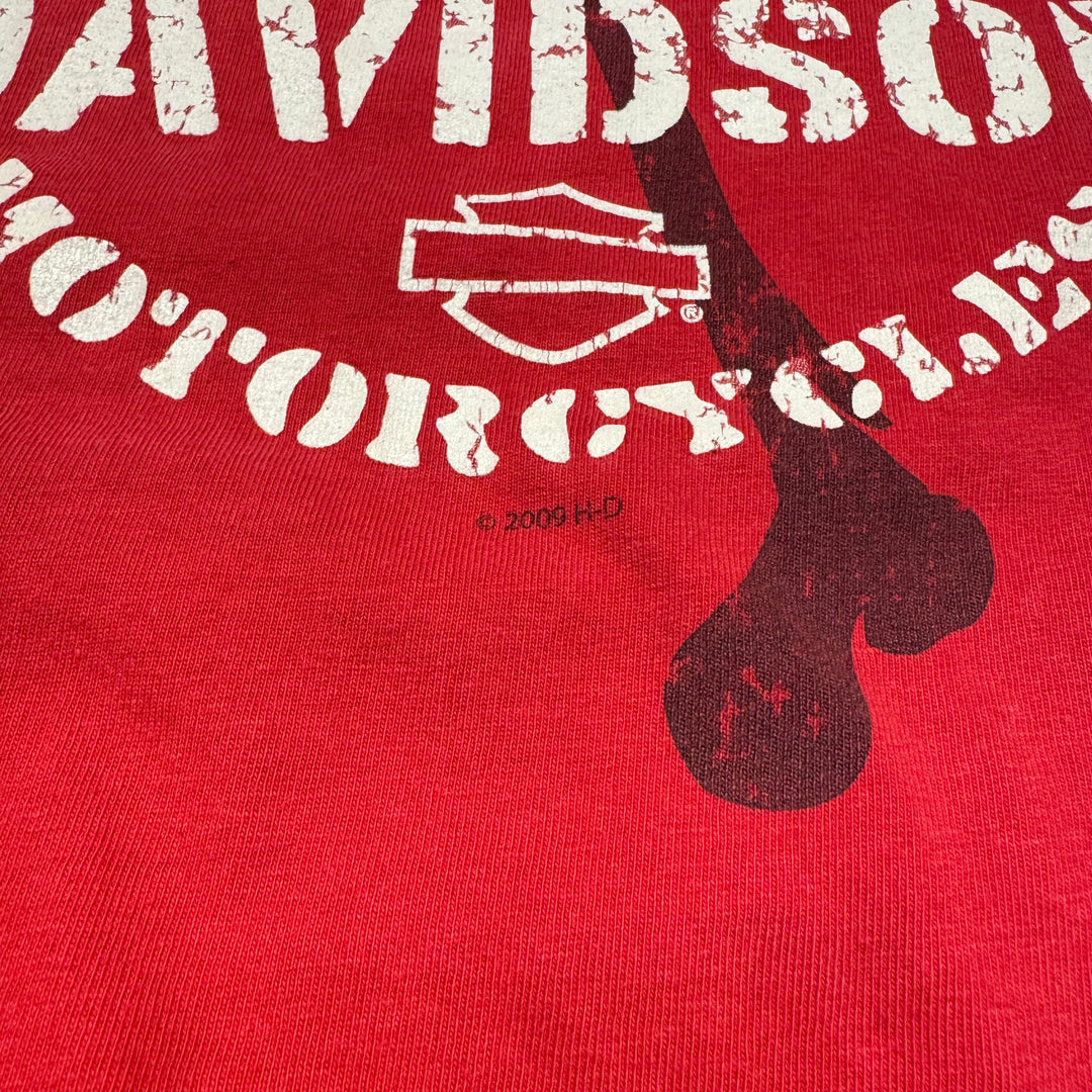 古着 USA製 Harley-Davidson/ハーレーダビッドソン/ プリントTシャツ / Too Tough to Die/ オートバイ ベイブ ココモ インディアナ /サイズXL