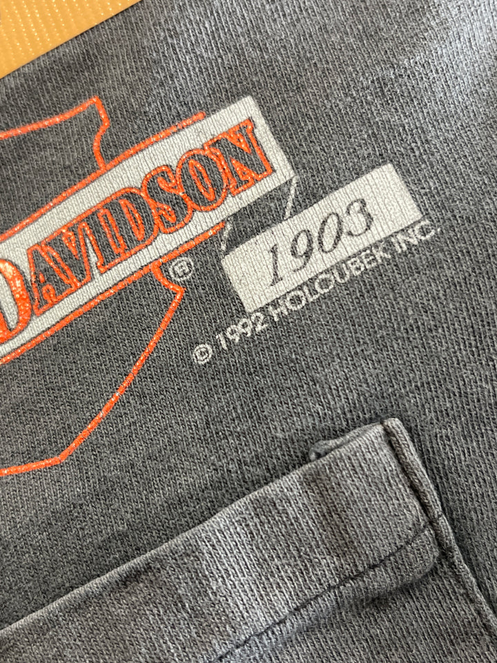 古着 USA製 92’s  Harley-Davidson ハーレーダビッドソン プリントTシャツ  シングルステッチ サイズXL