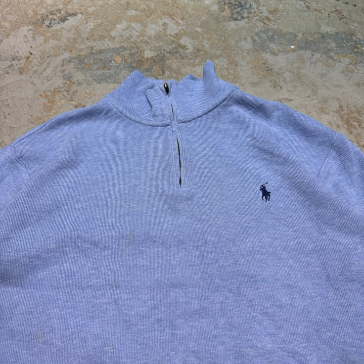 古着 POLO by Ralph Lauren/ポロラルフローレン/ハーフジップニットセーター/サイズL