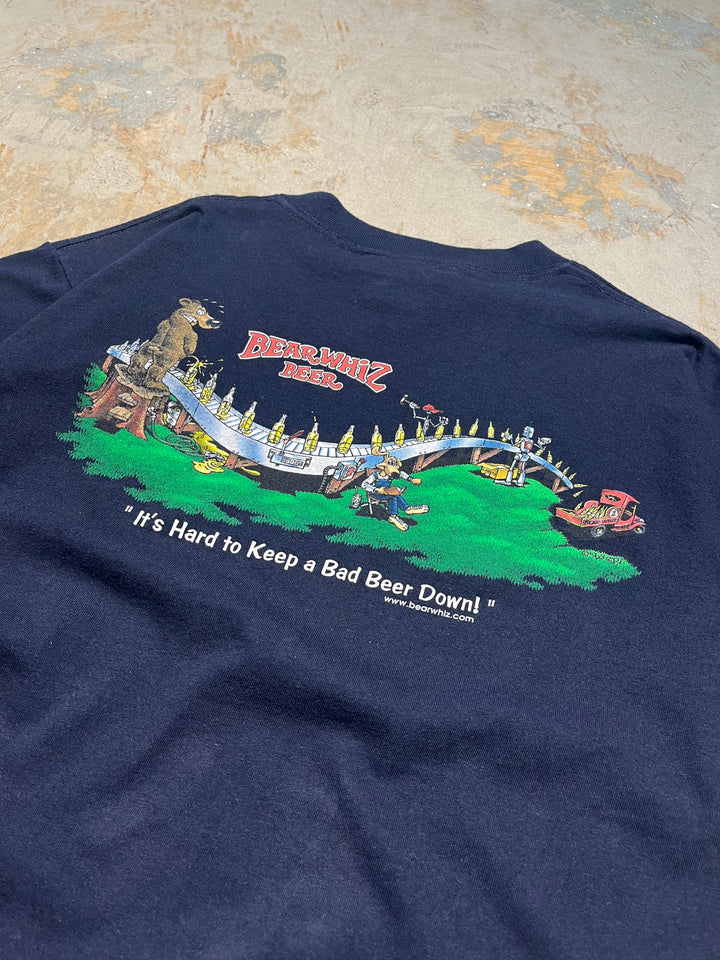 #MA116 古着 USA製 90s BEARWHIZ BEER/ビール会社 企業系/ヴィンテーシングルステッチ Tシャツ/サイズL