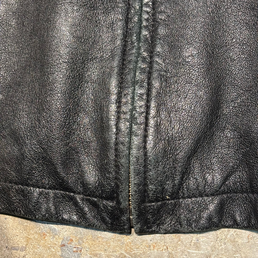 古着 WILSONS LEATHER/ ウィルソンズレザー/ 本革ジップアップレザージャケット/ 牛革/ サイズXL