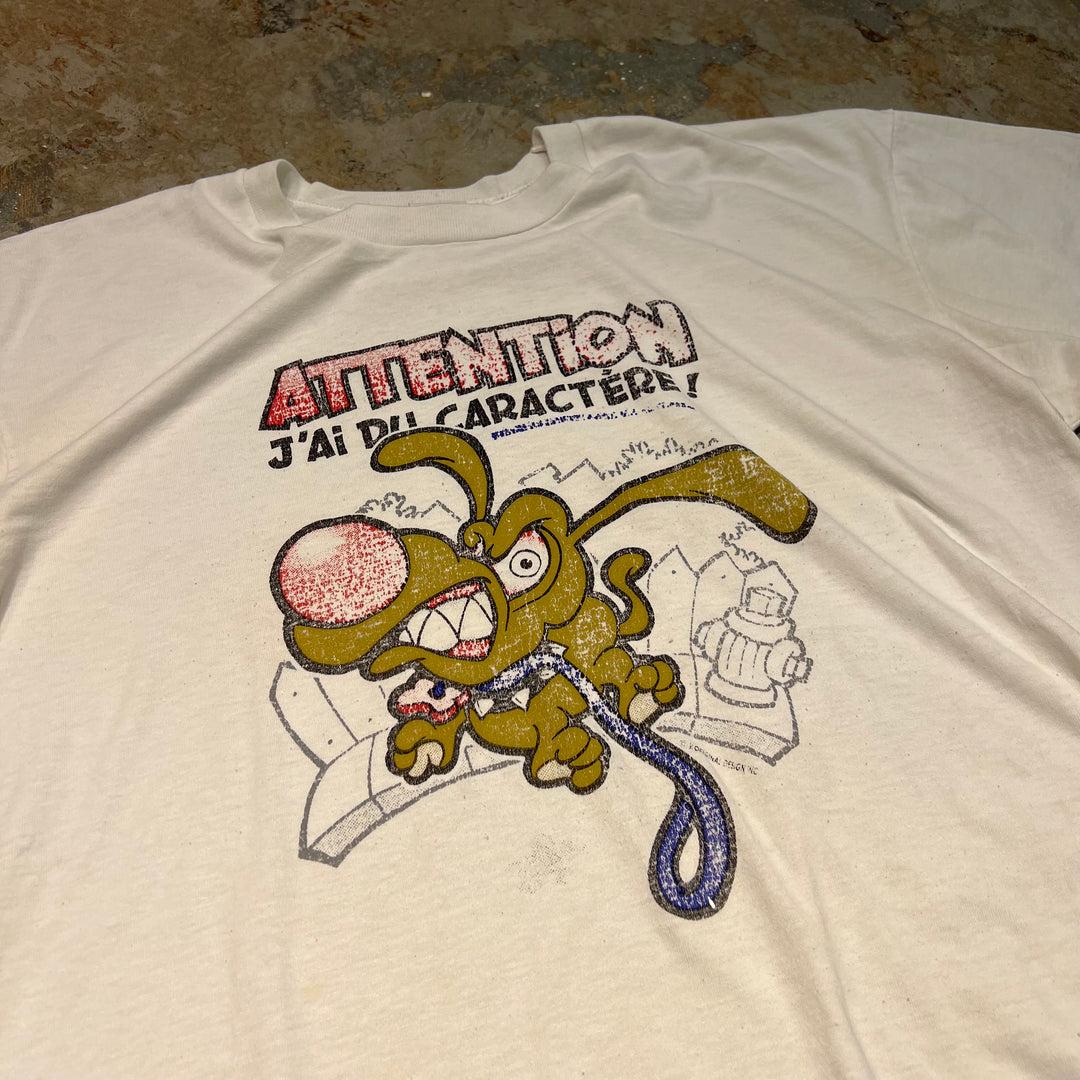 古着 ATTENTION/私には性格が違う！/ヴィンテージ シングルステッチ プリントTシャツ/サイズXL