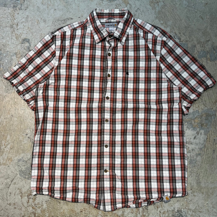 古着 carhartt/ カーハート/ 半袖シャツ/チェック柄/ サイズL