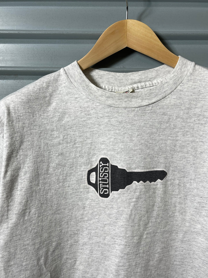 古着 USA製 90's OLD STUSSY / オールドステューシー / 白タグ / キーグラフィックTシャツ / Lサイズ