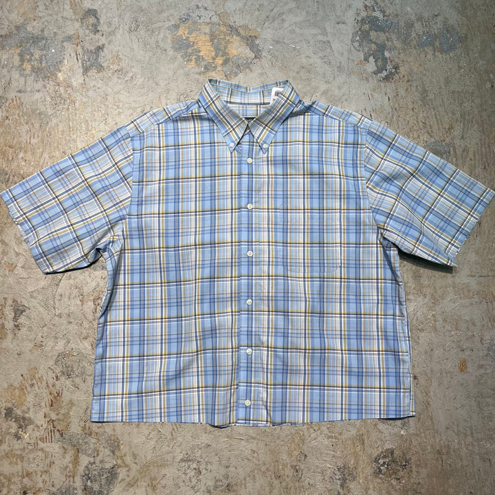 古着 Eddie Bauer/エディー･バウアー/  ボタンダウン半袖シャツ/ チェック柄/ リメイク/サイズL