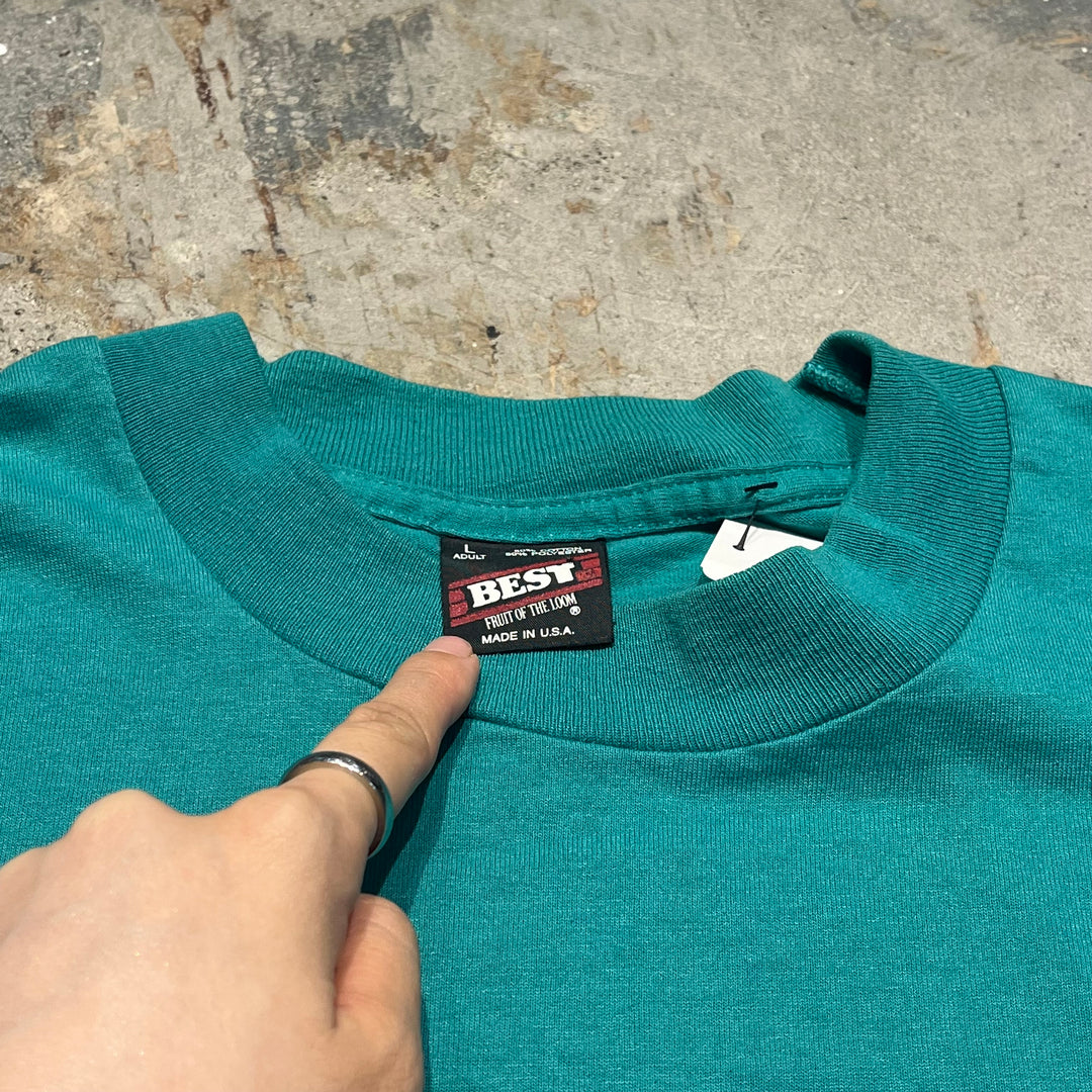 古着 USA製 90's フルーツオブザルームザベスト/ミッキー/ディズニー/ヴィンテージ シングルステッチ Tシャツ/サイズL