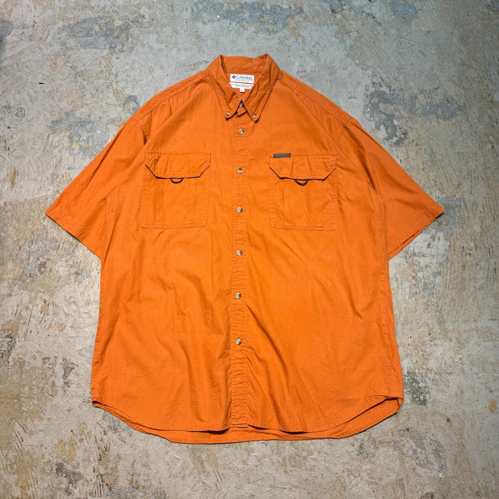 古着 Columbia/ コロンビア/  ボタンダウン半袖シャツ/ 無地/ サイズXL