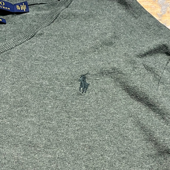 #3697古着/ラルフローレン/POLObyRalphLauren/コットンニット/Cottonknit/Ｖネック/サイズXL