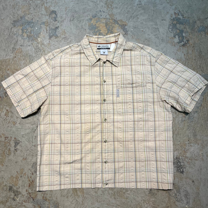 古着 Columbia/ コロンビア/ 半袖シャツ/ チェック柄/ リメイク/サイズL