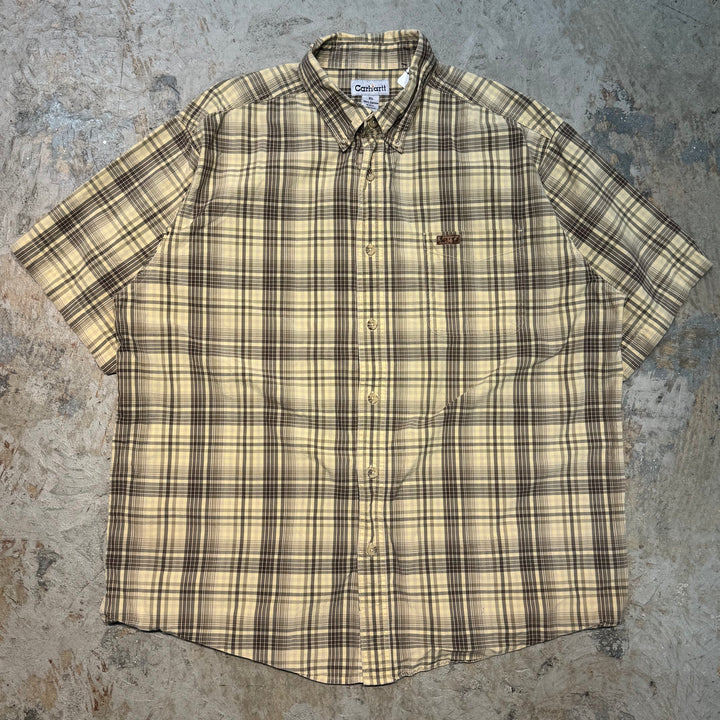 古着 carhartt/ カーハート/ ボタンダウン半袖シャツ/ チェック柄/ サイズXL