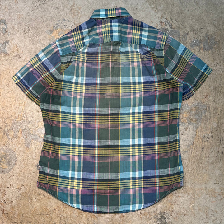 古着 TOMMY HILFIGER/ トミーヒルフィガー/ ボタンダウン半袖シャツ/ チェック柄/ サイズS