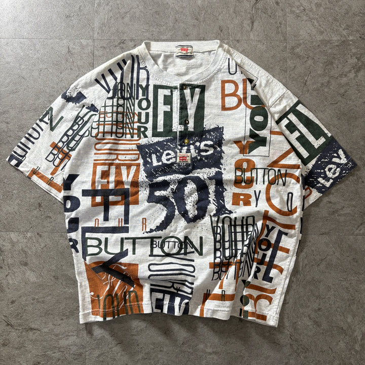 古着 90's Levi's リーバイス ヘンリーネックTシャツ サイズL相当