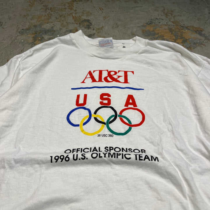 #4608 古着 90's Hanes/ヘインズ /short sleeve print t-shirt Tee/半袖プリントTシャツ/シングルステッチ/MADE IN USA/AT&T Olympic/アトランタオリンピック/1996 U.S. OLYMPIC TEAM/サイズL