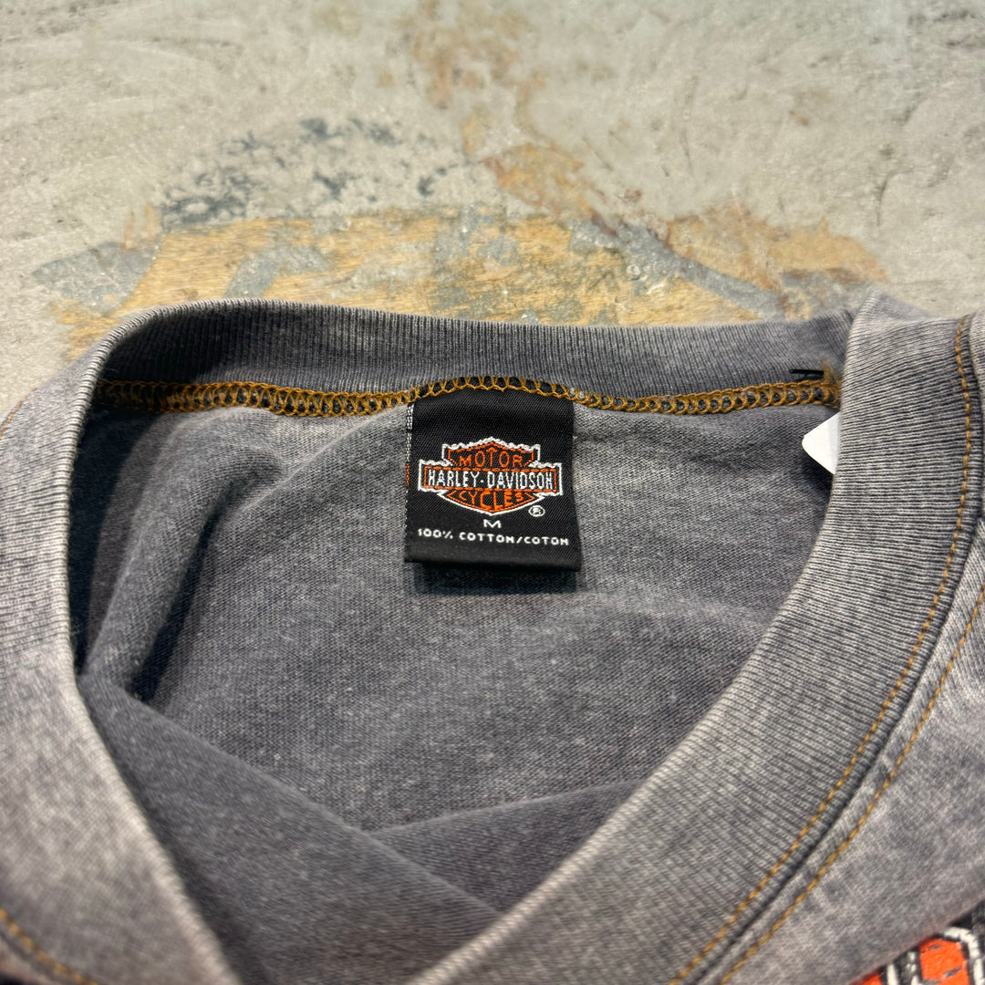 古着 USA製 Harley-Davidson/ハーレーダビッドソン/ プリントロングスリーブTシャツ/ サイズM