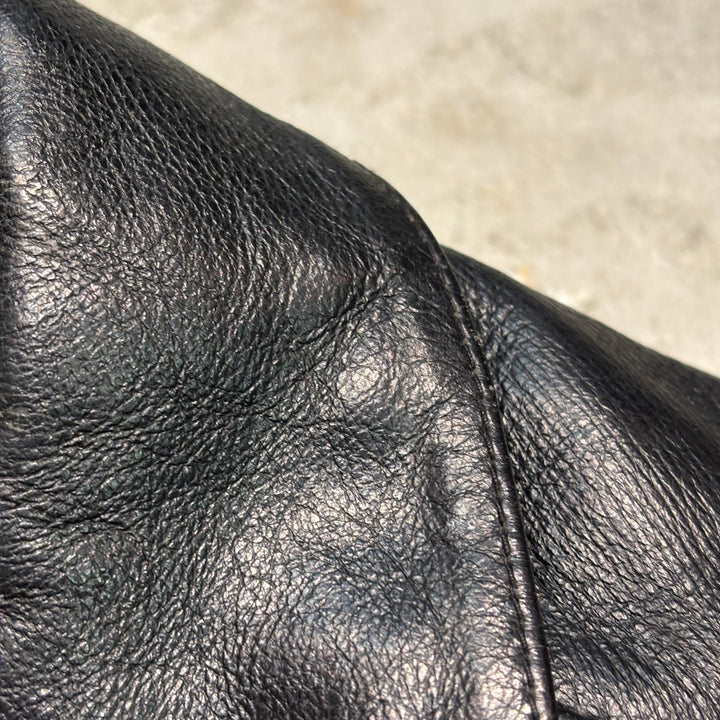 古着 WILSONS LEATHER/ ウィルソンズレザー/ 本革ジップアップレザージャケット/ 牛革/ 裏地ファー/ サイズL