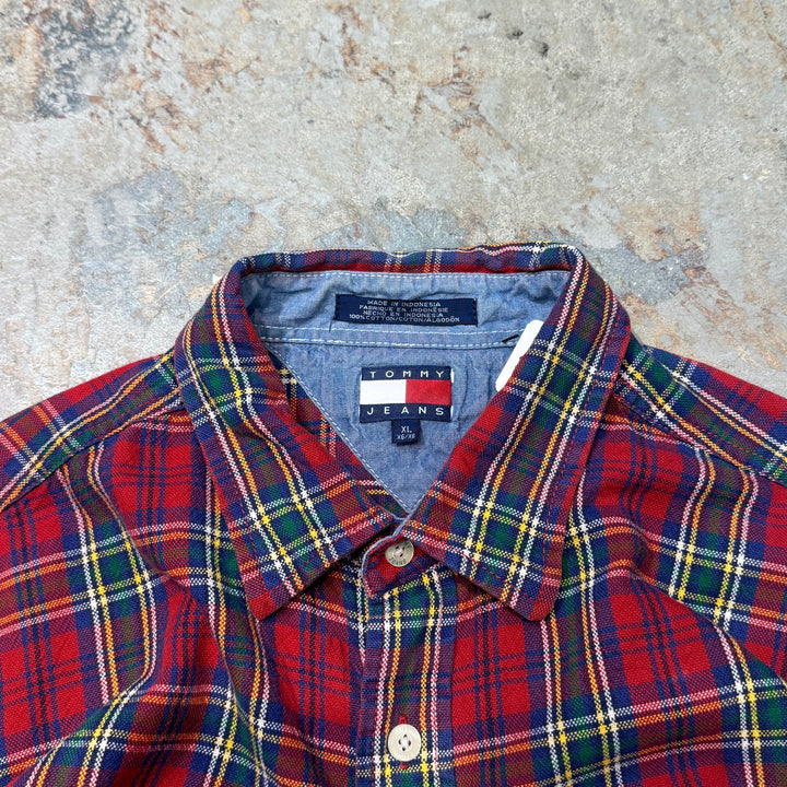 古着 TOMMY JEANS/ トミージーンズ/ ボタンダウン長袖シャツ/ チェック柄/ サイズXL