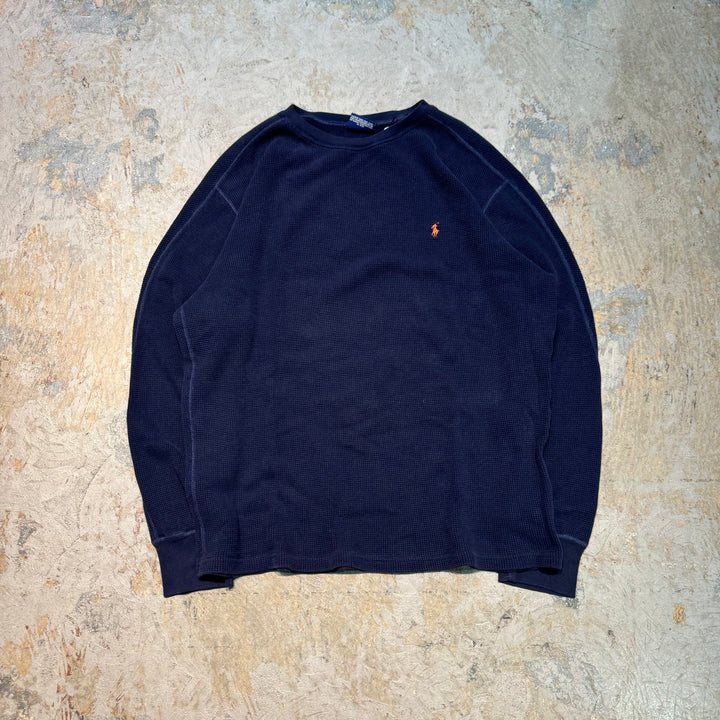 古着 POLO RALPH LAUREN/ポロラルフローレン/ クルーネックワッフルロングスリーブTシャツ/ サイズXL